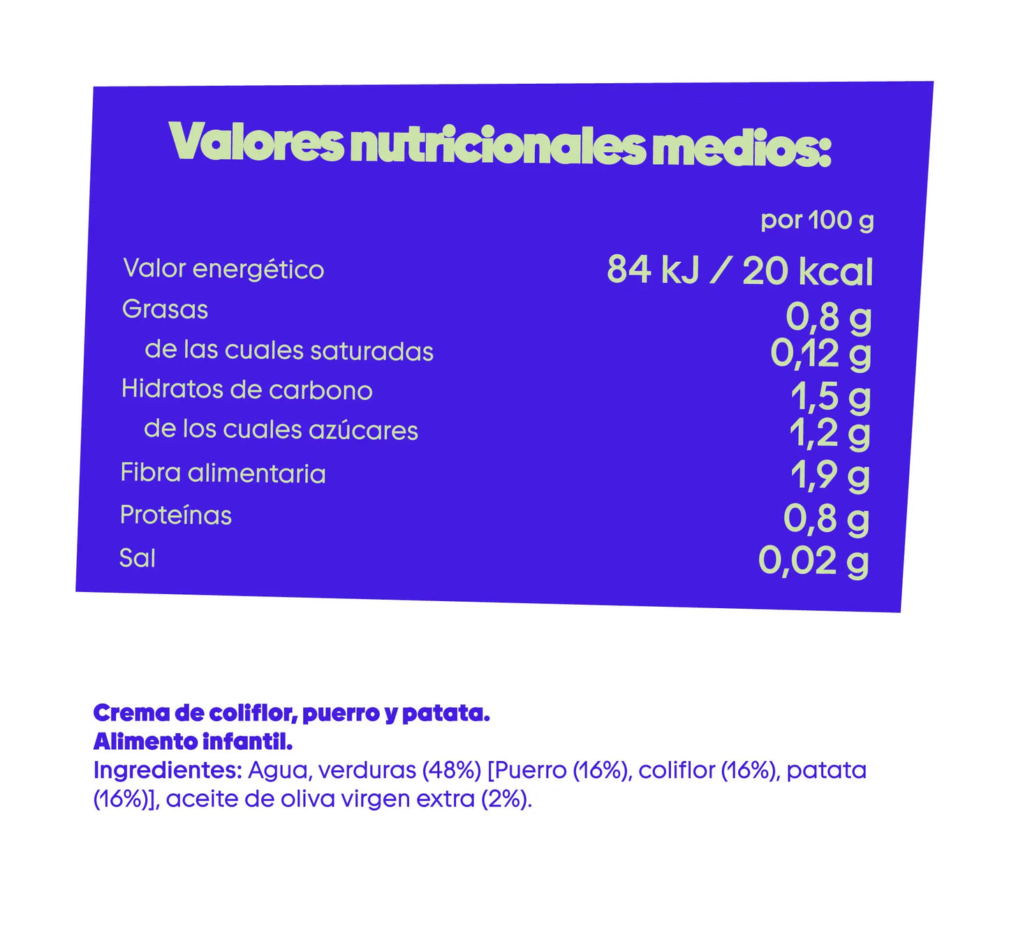 Coliflor, puerro y patata