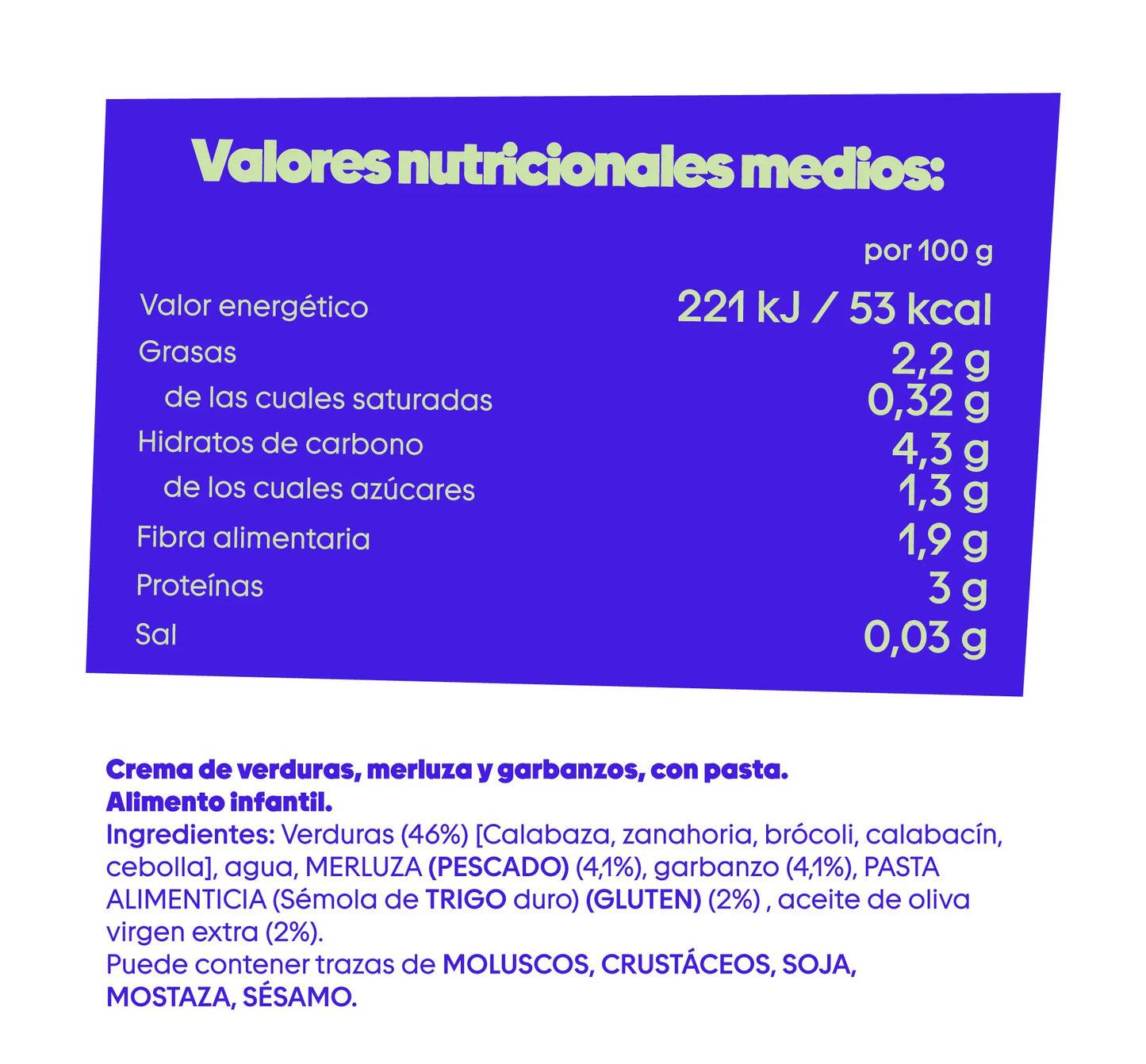 Verduras con merluza y garbanzos + estrellitas