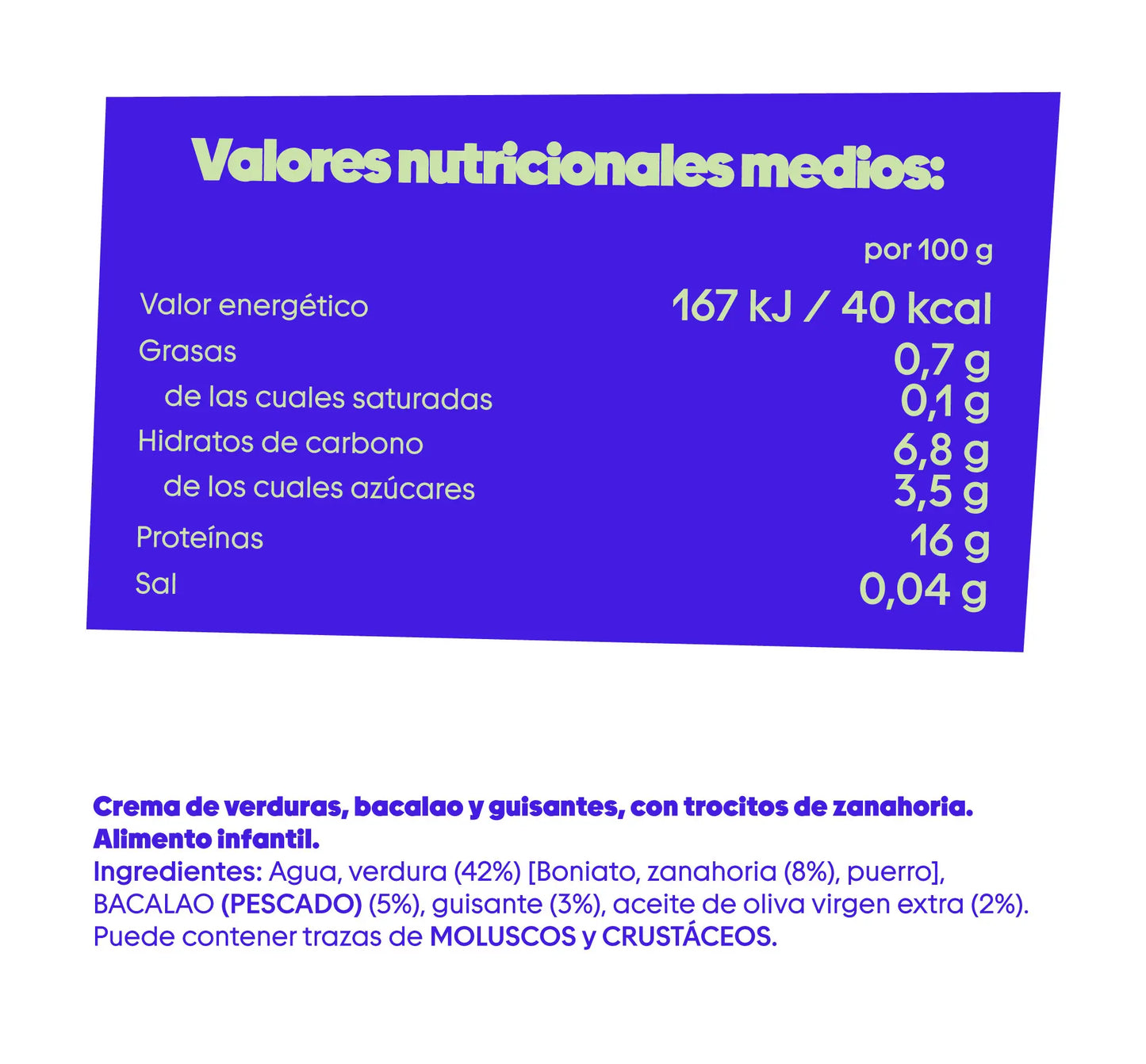 Verduras con bacalao y guisantes + trocitos de zanahoria