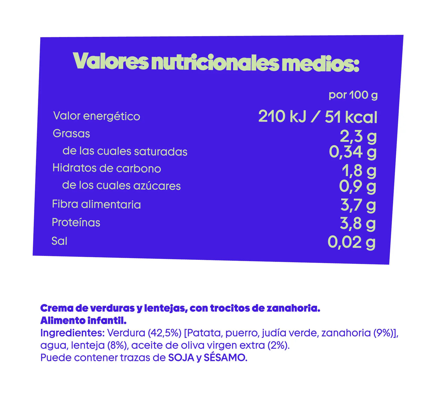 Verduras con lentejas + trocitos de zanahoria