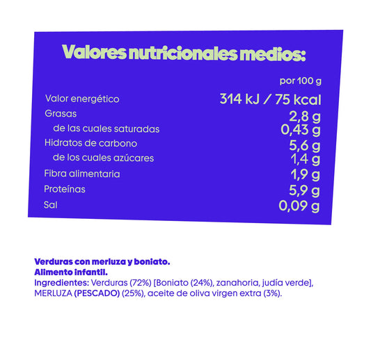 Merluza con verduras y boniato