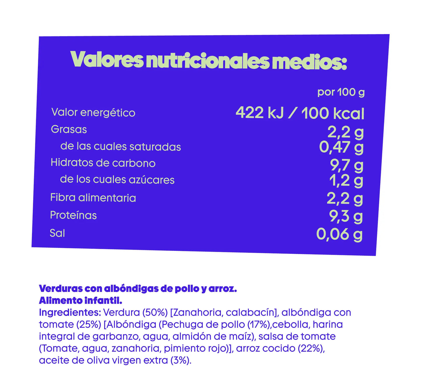 Verduras con albóndigas de pollo y con arroz