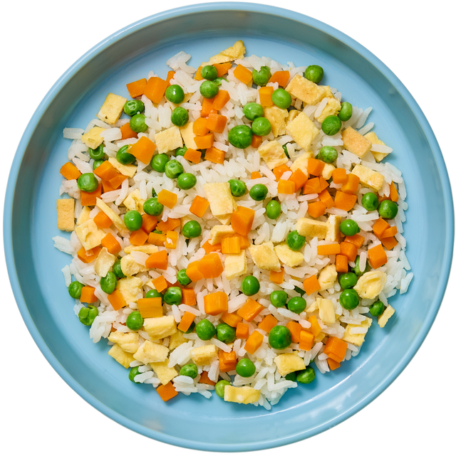 Arroz con verduras y huevo